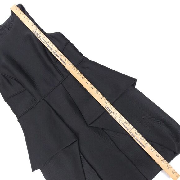 TIBI Simona Wool Jacquard Sleeveless Cut Out Origami Mini Dress 2 Black Minimal - Picture 3 of 9